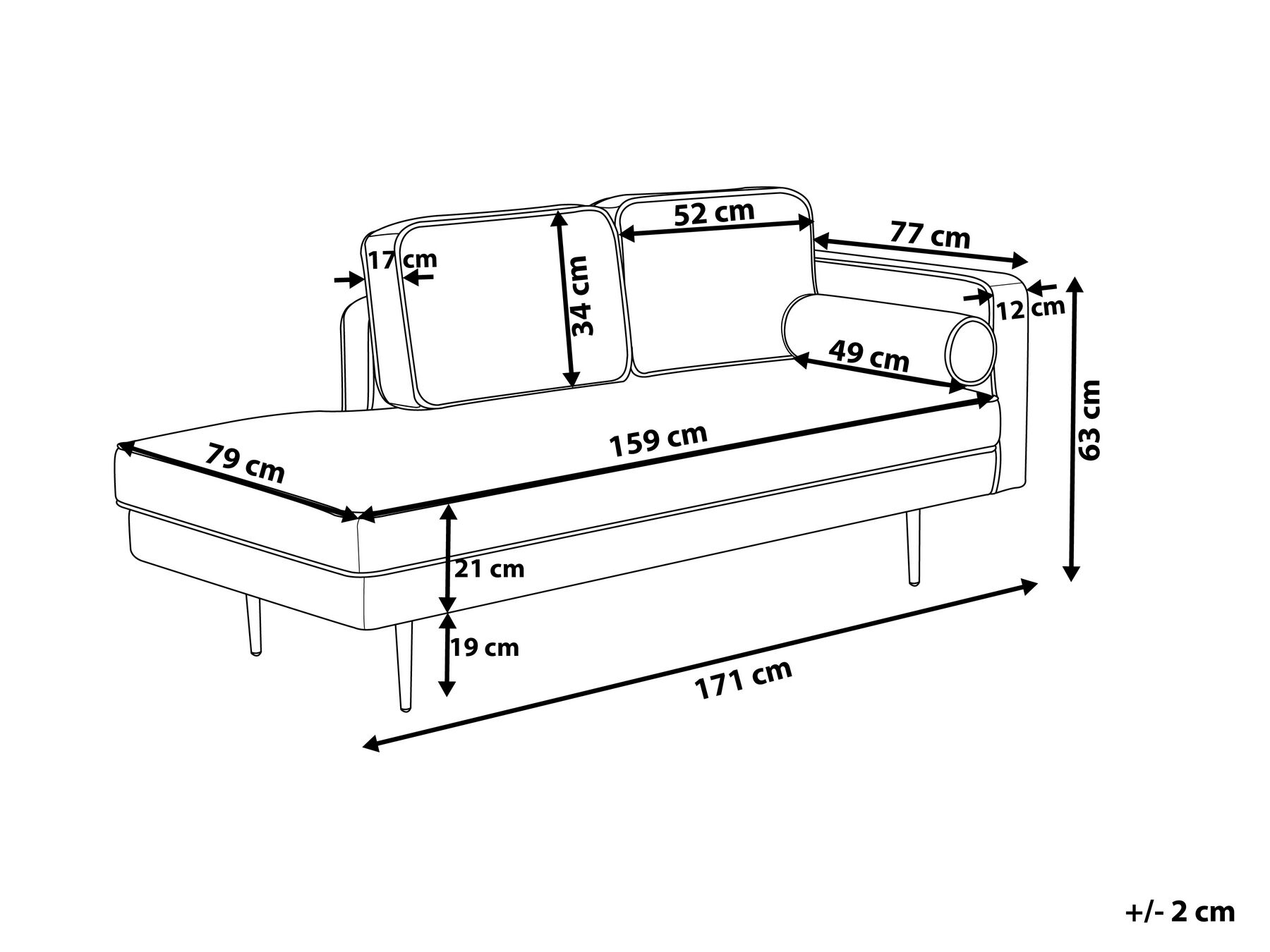 Rechtsseitige Chaiselongue MIRAMAS Samtstoff Marineblau_739194