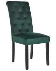 Set of 2 Dining Chairs VELVA Velvet Dark Green_949755