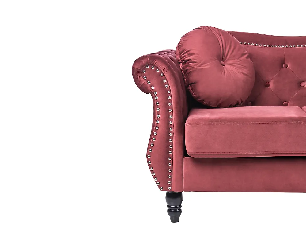 Sofa 3 Seater SKIEN Velvet Dark Red_1170546