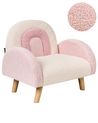 Kindersessel Regenbogen OMBO Bouclé Pastellrosa