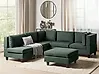 Modul Ecksofa 5-Sitzer UNSTAD mit Ottomane Stoff Dunkelgrün linksseitig