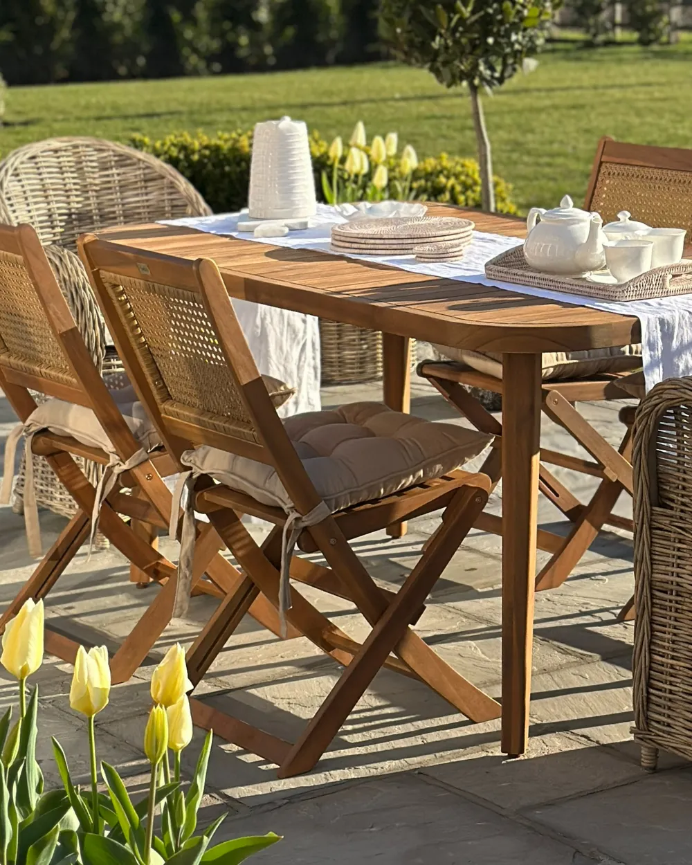 Gartenstuhl 4er Set PARAGGI zertifiziertes Akazienholz Dunkelbraun_983348