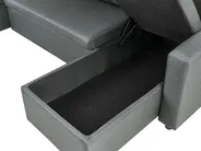 U-Shape Sofa Bed 5 Seater SOMMEN with Storage Fabric Dark Grey_987202