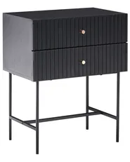 2 Drawer Bedside Table COVENTRY Black/ Gold_1033590