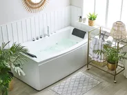 Corner Hot Tub with LED MOOR 1730 x 810 mm White_773050