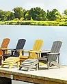 Garten Fußhocker ADIRONDACK Hellgrau
