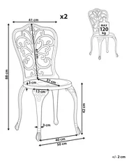 Gartenstuhl 2er Set TRIORA Metall Cremeweiß_931759