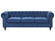 Sofa 3-Sitzer CHESTERFIELD Samtstoff Marineblau_1042023