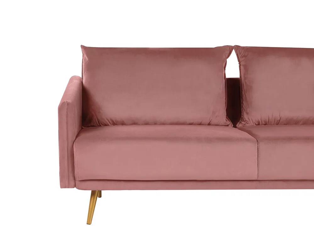Sofa 3-Sitzer MAURA Samtstoff Rosa_789472