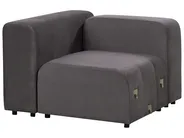 Modulsofa 2-Sitzer FALSTERBO mit Ottomane Samtstoff Taupe_919331