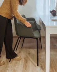 Set of 2 Dining Chairs BELFIELD Fabric Green_999648