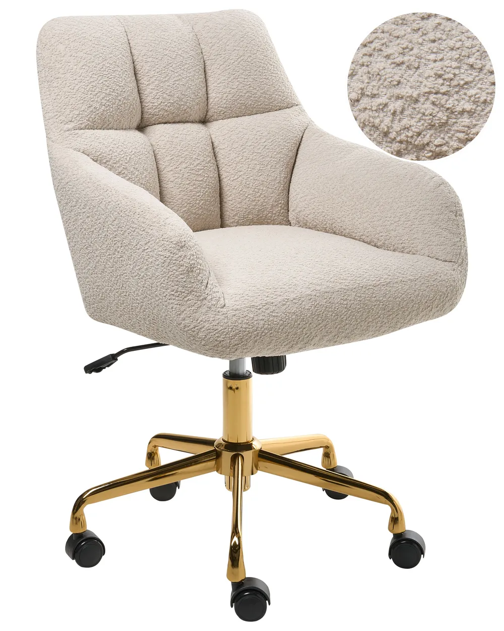 Schreibtischstuhl PALMDALE Bouclé Hellbeige
