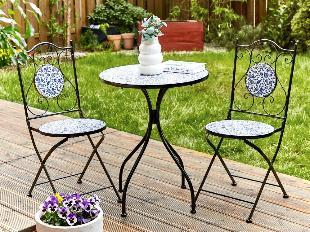 Bistro Set klappbar CAMPRENA Metall Schwarz