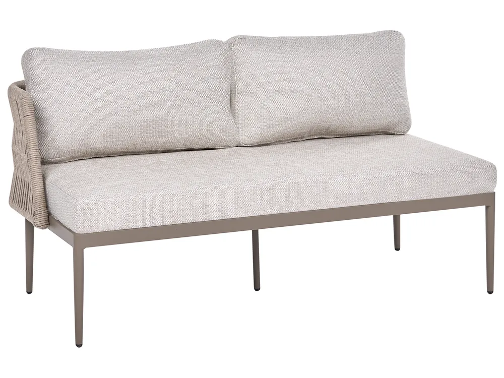 Garten Ecksofa mit Tisch 3-Sitzer LEFFE Metall Beige linksseitig_1045284