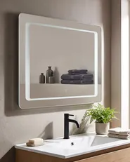 LED-Badezimmer-Spiegel WASSY 80 cm 60 cm Silber_780787