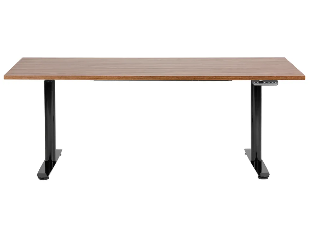 Schreibtisch elektrisch höhenverstellbar DESTINAS 180 cm 80 cm Braun / Schwarz_899736