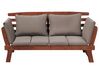 Gartenbank mit Auflage PORTICI 210 cm Eukalyptusholz Dunkelbraun / Taupe