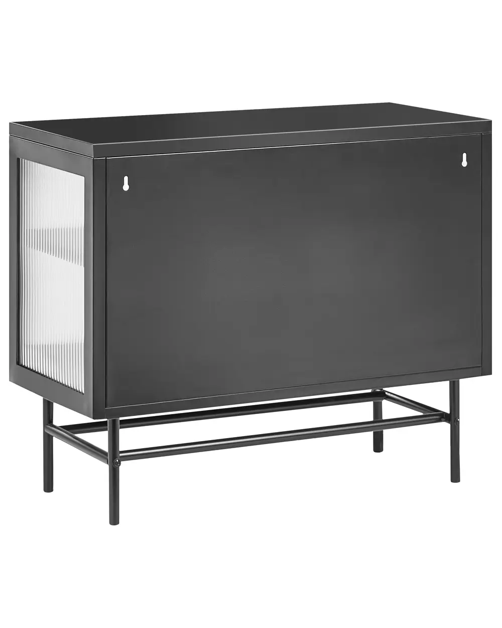 Sideboard mit Glastüren DEVON 77 cm Metall Schwarz_1113496