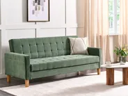 Schlafsofa 3-Sitzer VEHKOO Stoff Dunkelgrün_914627