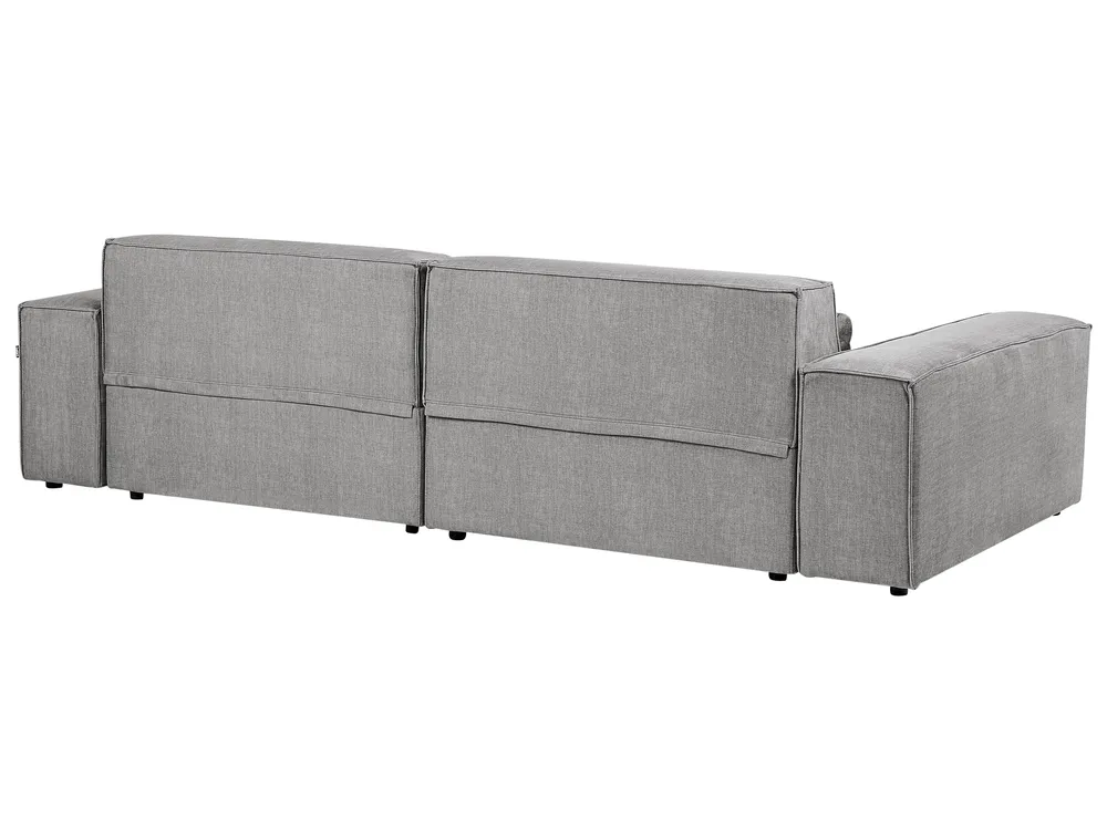 Modular Corner Sofa 3 Seater HELLNAR with Ottoman Fabric Grey Right Hand_911881