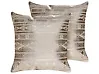 Set of 2 Decorative Cushions OUJDA 50 x 50 cm Cotton Rose Gold Geometric Pattern