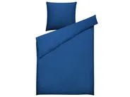 Bettwäsche-Set HARMONRIDGE 135 x 200 cm Baumwollsatin Dunkelblau_815006