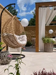 Hanging Chair with Stand ARSITA PE Rattan Natural_828631