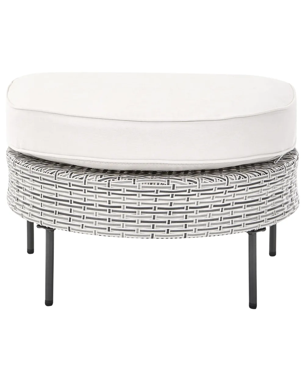 Gartensessel mit Ottomane ARCILLE Polyrattan Grau_1082785