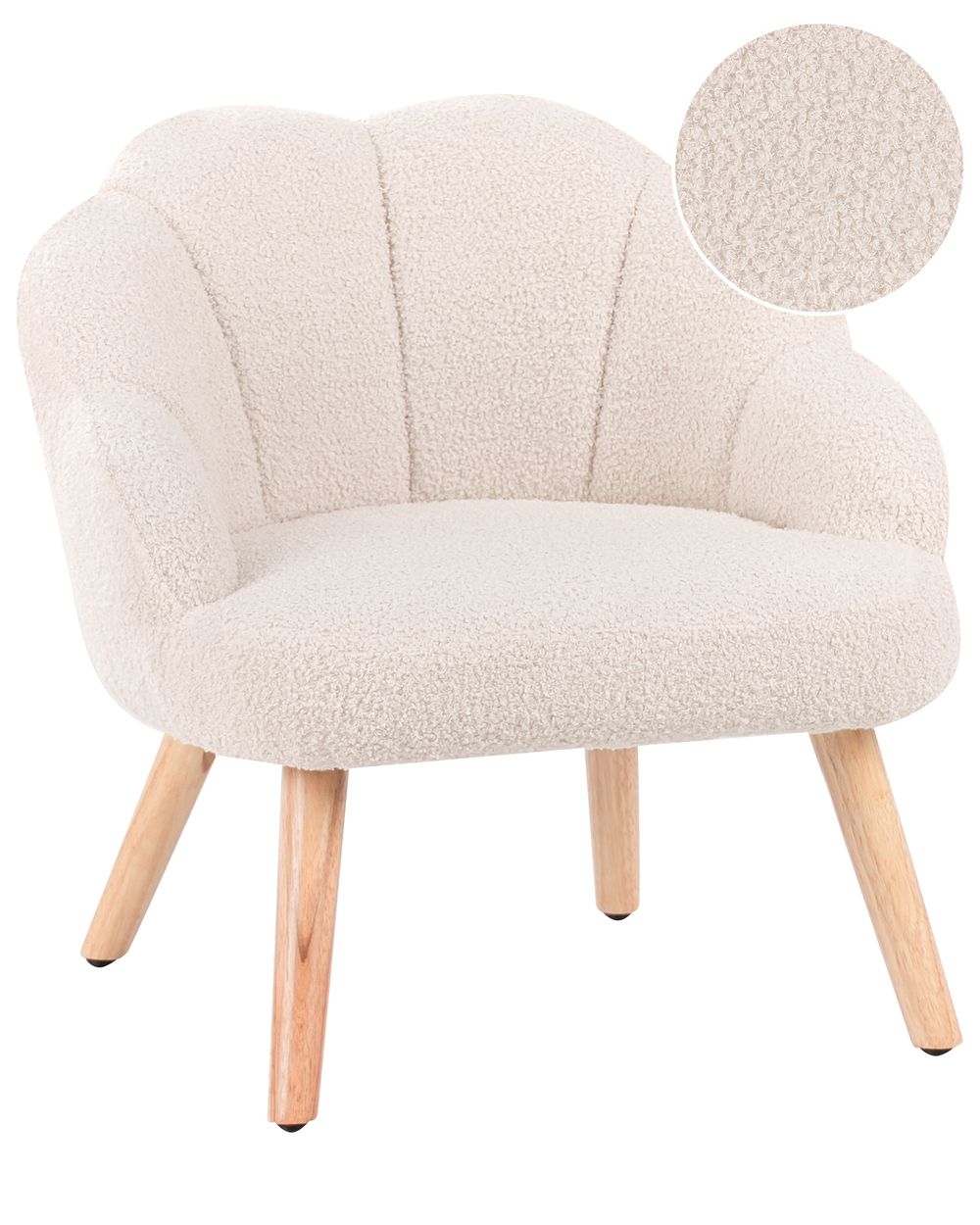 Kindersessel MILAND Bouclé Hellbeige