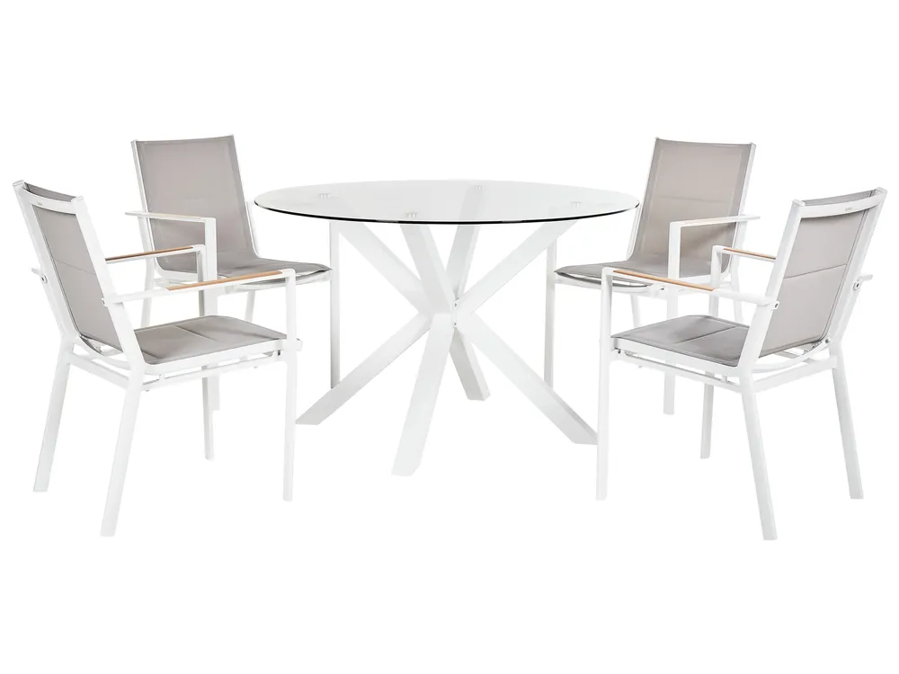 Garden Dining Set 4 Seater MALETTO/BUSSETO Metal White