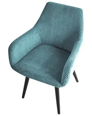 Set of 2 Dining Chairs MORI Corduroy Turquoise_1042108