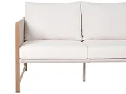 Lounge Set mit Tisch und Ottomane 5-Sitzer NOLA Metall Hellbeige_998406