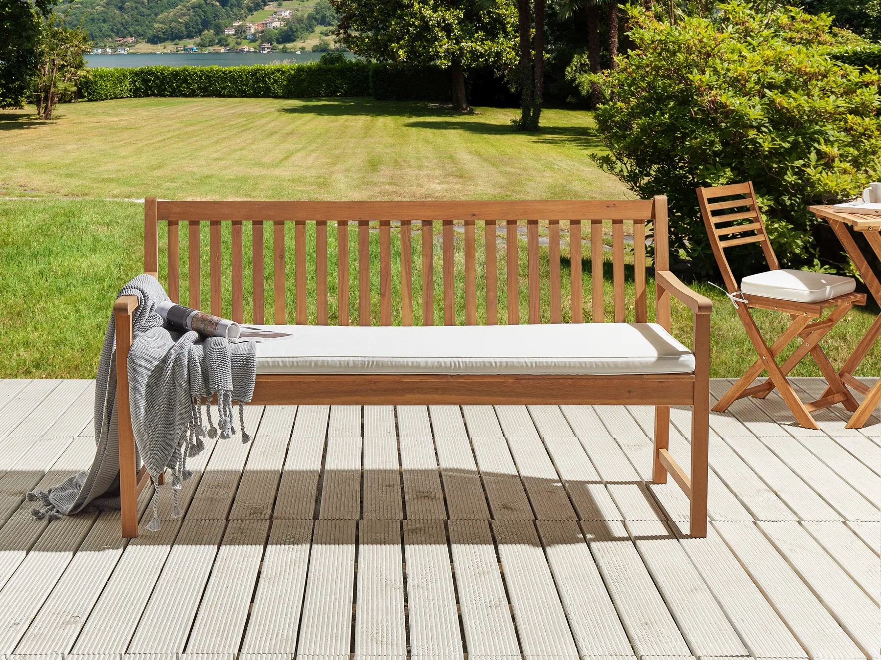 Bankauflage VIVARA 152 x 54 cm Cremeweiß_897722