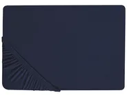 Spannbettlaken HOFUF 90 x 200 cm Baumwolle Marineblau_816012