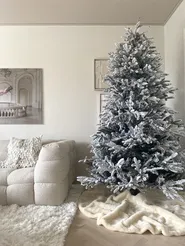 Künstlicher Weihnachtsbaum mit Schnee BASSIE 180 cm Weiß_844690