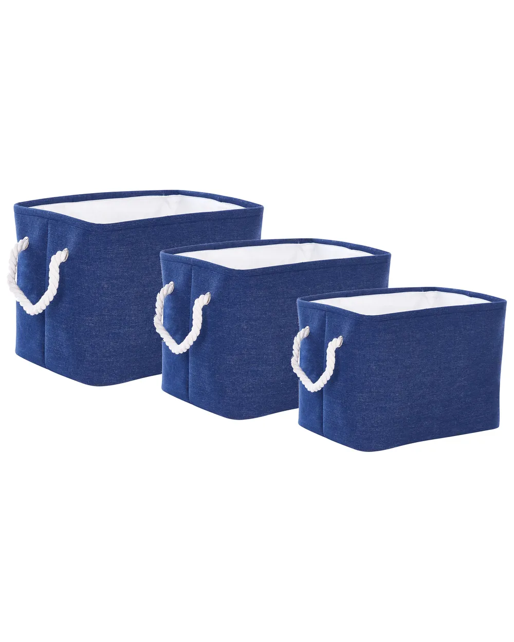 Aufbewahrungskorb 3er Set DARQAB Baumwolle Marineblau