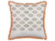 Throw Cushion SATIVUS 45 x 45 cm Cotton Orange Floral Pattern_839147