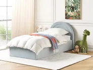 Kids Ottoman Bed ANET Velvet Light Blue 90 x 200 cm (EU Single)_876936