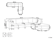 Modul Ecksofa 5-Sitzer EVJA mit Ottomane Samtstoff Marineblau linksseitig_859869