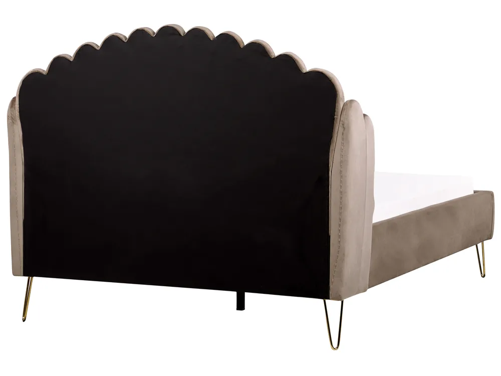 Bed Velvet AMBILLOU 140 x 200 cm (EU Double) Taupe_902461
