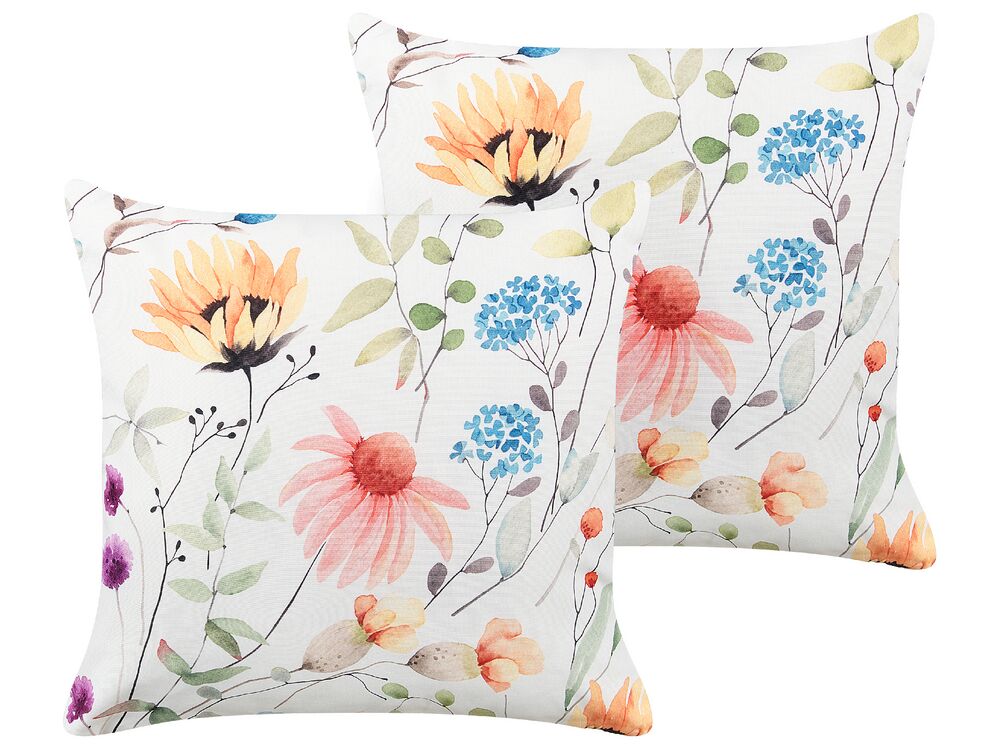 Set of 2 Outdoor Cushions MONESI Floral Pattern 45 x 45 cm Multicolour