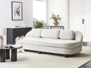 Sofa 3-Sitzer FANSEN mit Kissen Stoff Cremeweiß_950818