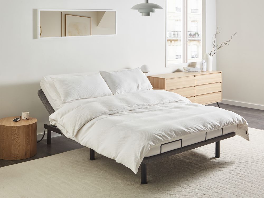 Electric Adjustable Bed Base BRUNOY 160 x 200 cm (EU King Size) Grey