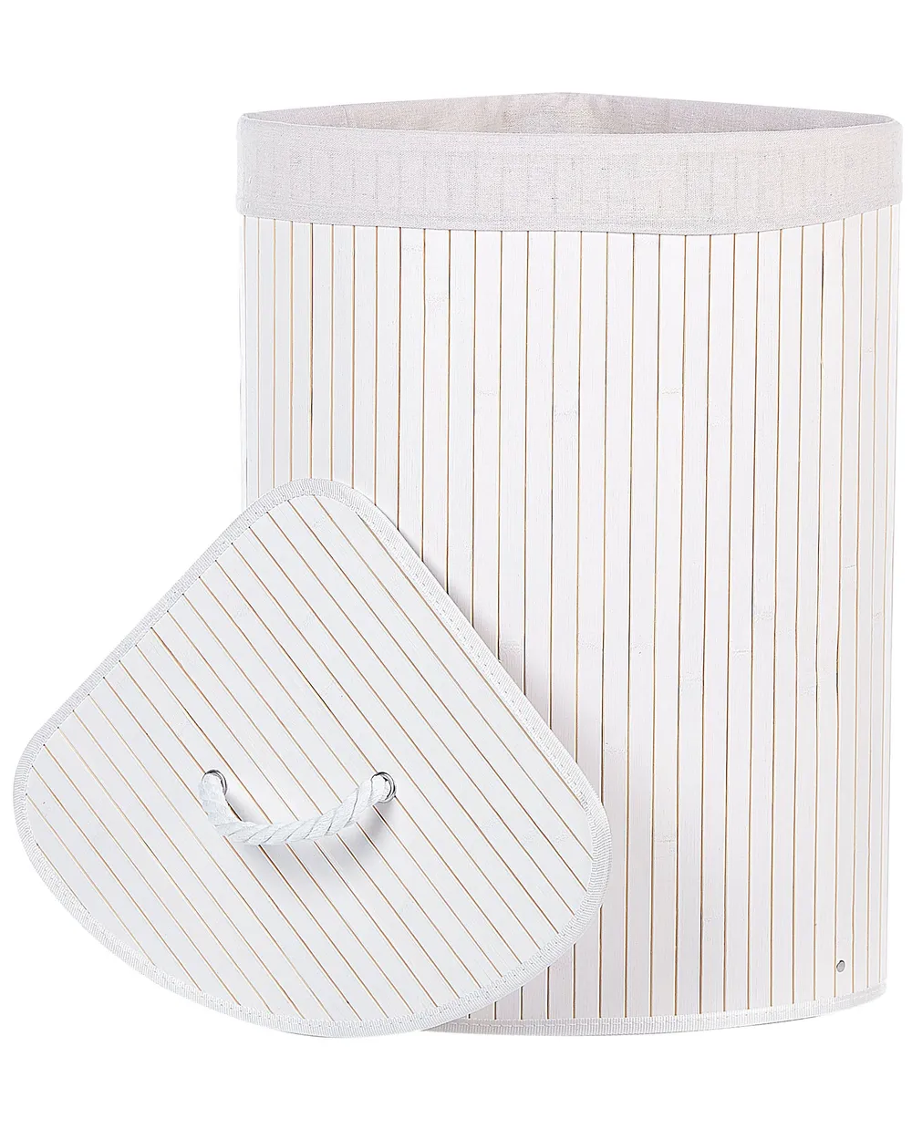 Laundry Basket MATARA Bamboo White 57 L_849000