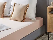 Fitted Sheet HOFUF 140 x 200 cm Cotton Beige_1178316