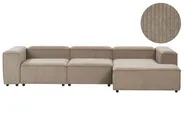 Modular Corner Sofa 4 Seater ARDAL Corduroy Light Brown Left Hand_940660