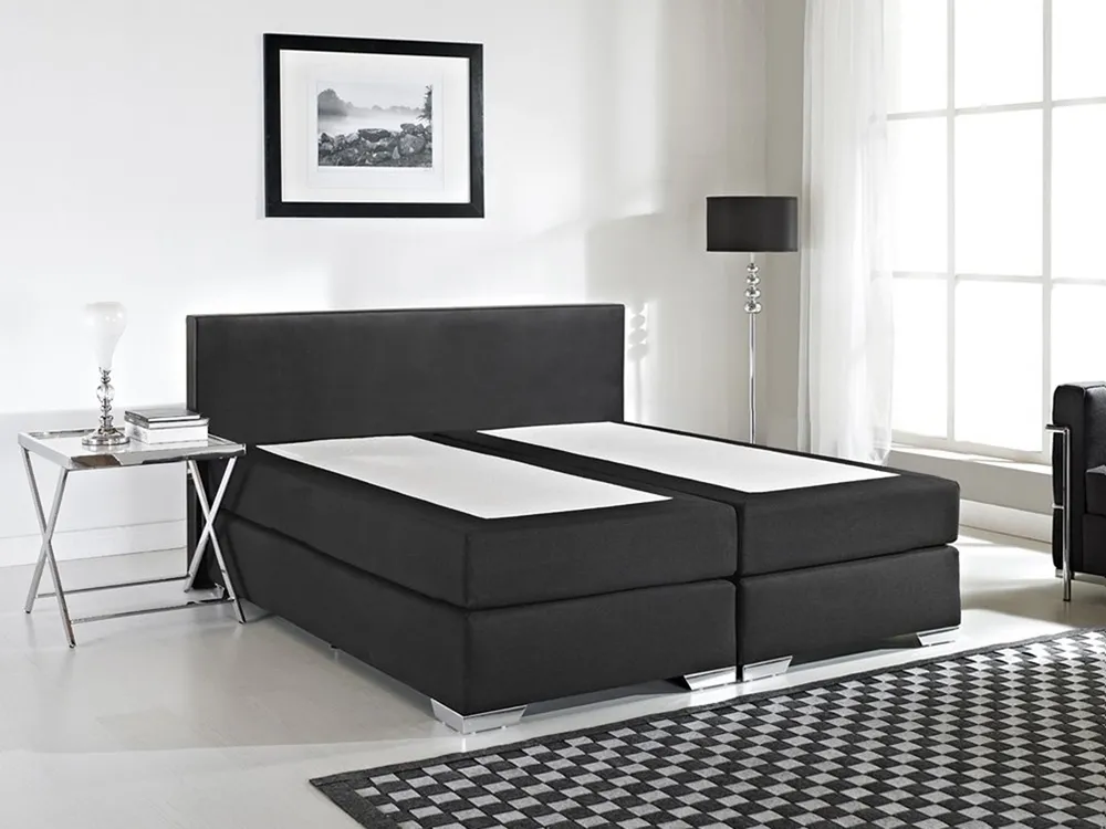 Boxspringbett Kunstleder PRESIDENT 180 x 200 cm Schwarz