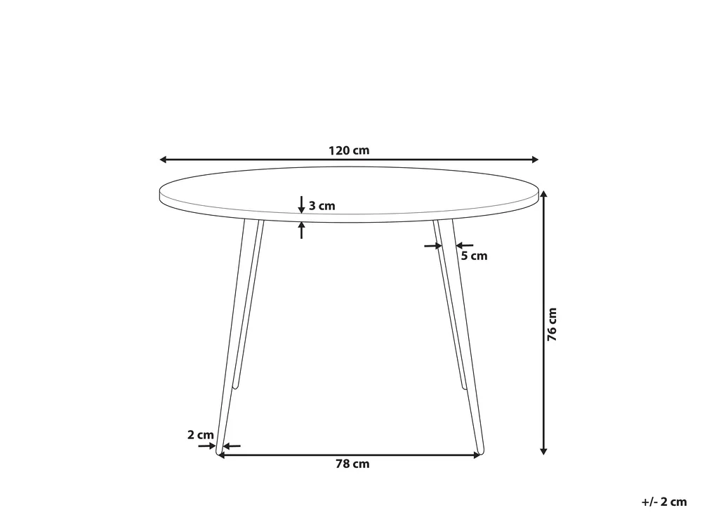 Dining Table ODEON Grey Concrete Effect 120 cm 120 cm_775976
