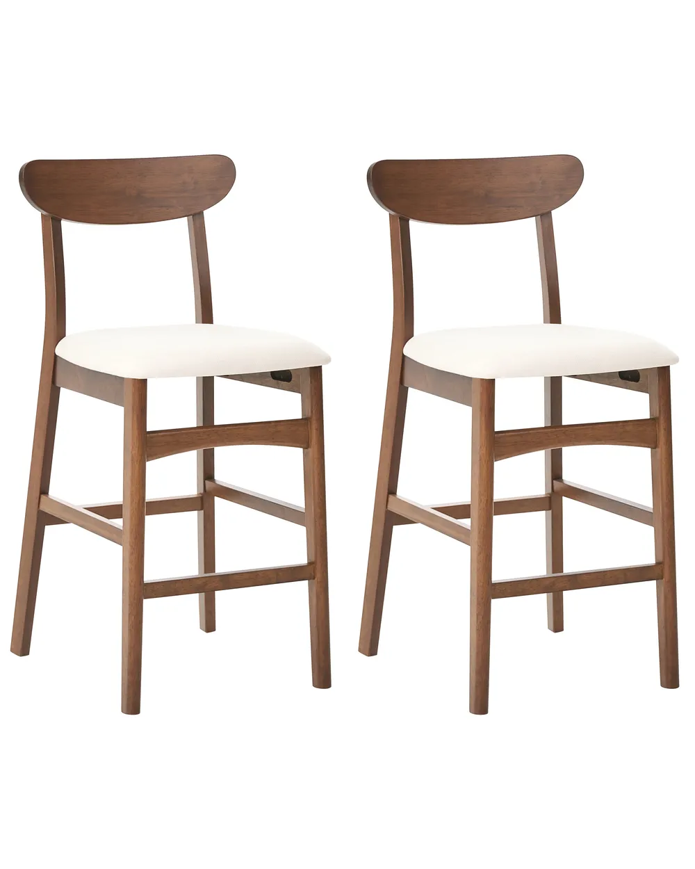 Set mit 2 Barstühlen DOYLE Holz Braun / Hellbeige