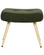Wingback Chair VEJLE with Footstool Boucle Dark Green_901580
